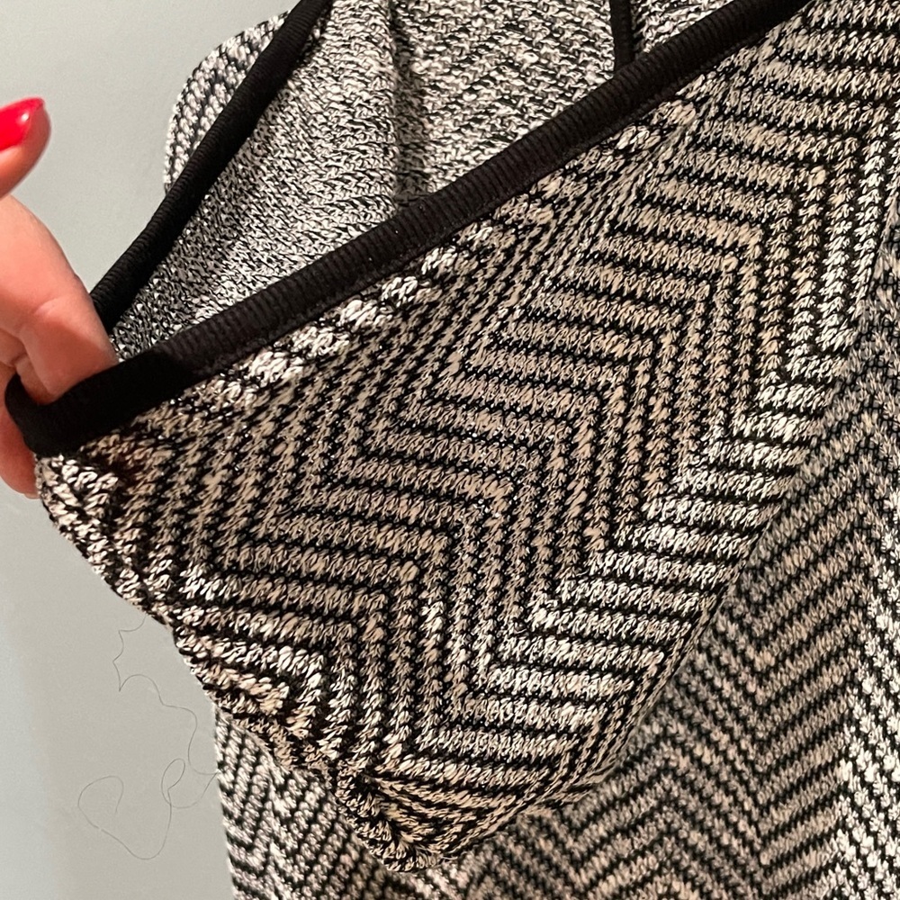 Anthropologie Maeve Bedford Black Herringbone Hooded Cardigan Sweater Size Small - Picture 8 of 11